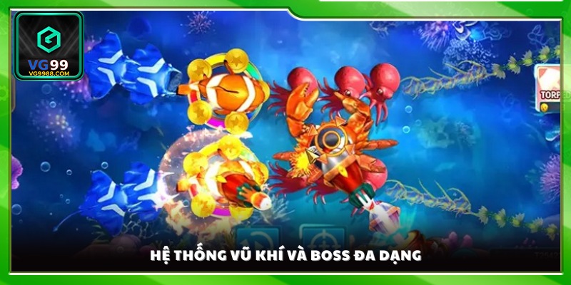 Kho vũ khí phong phú cùng nhiều loại boss